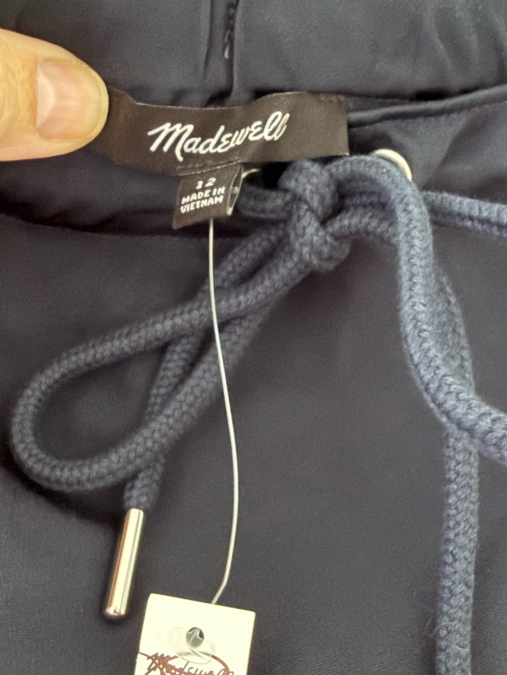 MADEWELL Drawstring Satin Midi Slip Skirt in Navy Size 12 🔥NWT🔥 - Picture 5 of 9